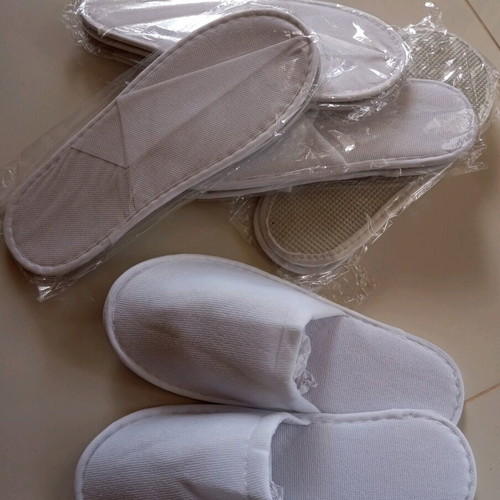 Disposable new slippers, pack of 5, white, one size
