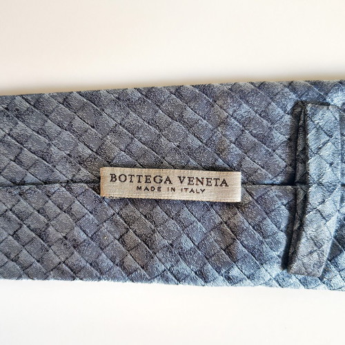 Bottega Veneta tie like new 100% silk intrecciato jacquard turquoise