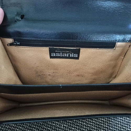 Aslanis men's bag used, leather black with minor wear