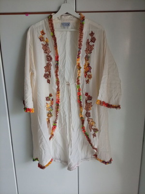 Boho Caftan L Modissimo like new with embroidery and fringes