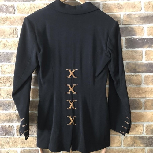 Plein Sud jacket used, size M, black with wooden buttons
