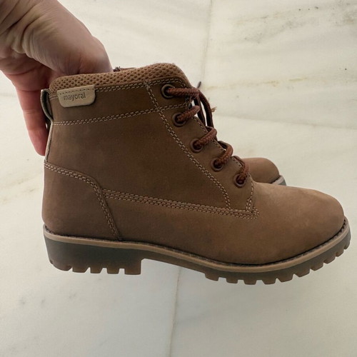 Mayoral boots size 32 brown new leather and wool