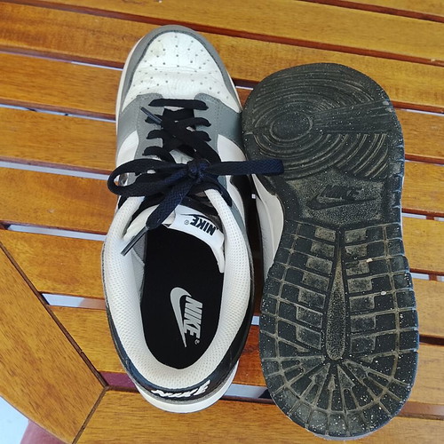 Nike Dunk Low sneakers used, size 43, tricolor white black grey