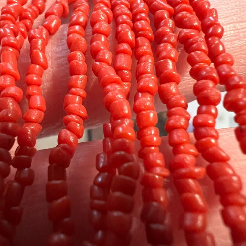 Vintage multilayer necklace with natural red coral like new, 54g