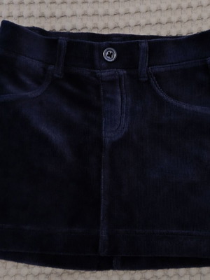Benetton corduroy kids skirt new, blue, for ages 7-8