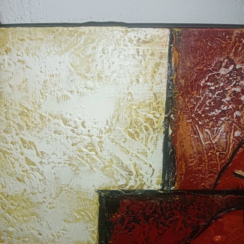 Canvas painting on stretcher frame with violin theme like new