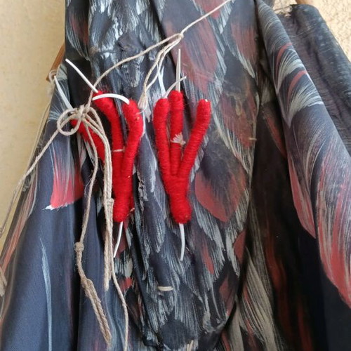 Indonesian fabric kite in eagle shape used