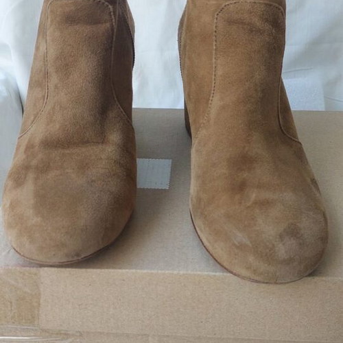 Nine West leather suede ankle boots No38 like new, beige