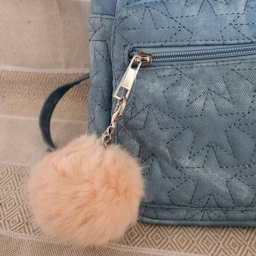 Blue backpack like new with subtle stars and pink pouch