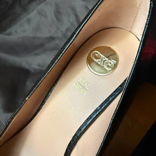 Exe leather high heels black snake pattern size 39 like new