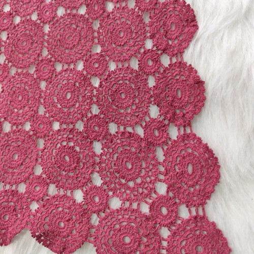 Handmade crochet table runner new in fuchsia-bordeaux color