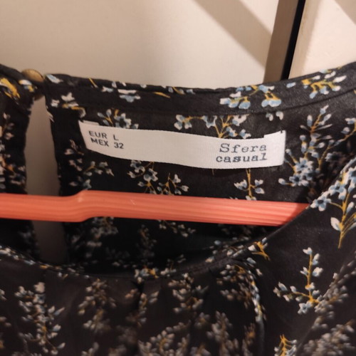 Sfera satin printed women's shirt Large used, black