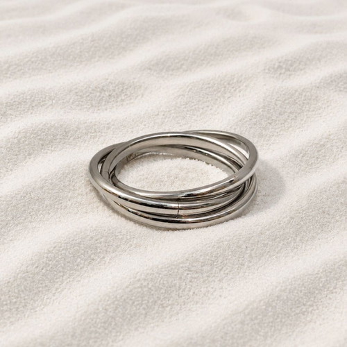 Trivero ring made of stainless steel, new, silver color