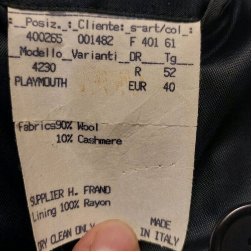 DAKS Men's Long Coat Like New, Blue, XL