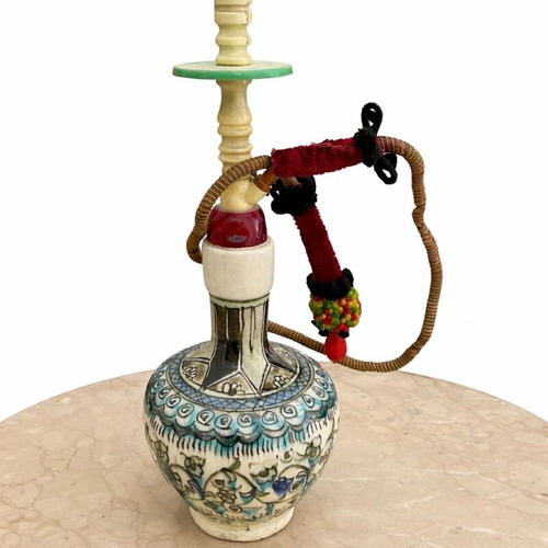 Traditional ceramic hookah from Kiutahia used with handmade designs