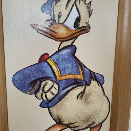 Donald Duck framed art print like new with wooden frame