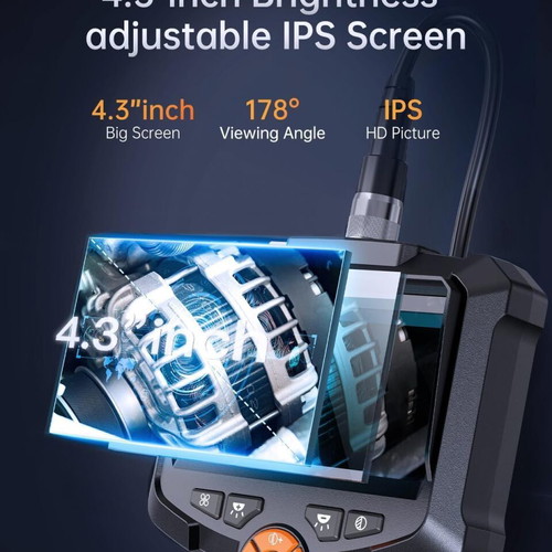 Anesok G30-M Industrial Endoscope Camera 8mm 15m Cable 4.3in Screen Waterproof