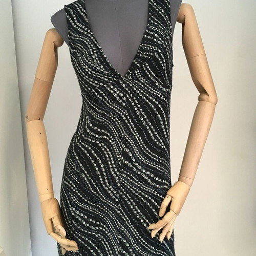 Samsoe Samsoe black dress like new with white wavy dotted pattern XXS