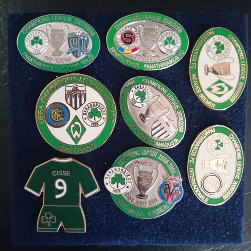 Panathinaikos 2008-2009 Champions League set of 8 collectible pins