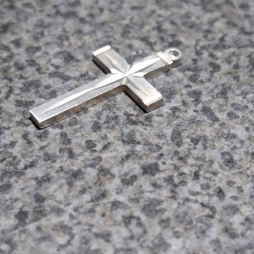 Silver Cross Pendant 950 with Embossed Star like new