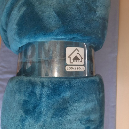 Velour Blanket turquoise 200x220 cm new, 100% polyester
