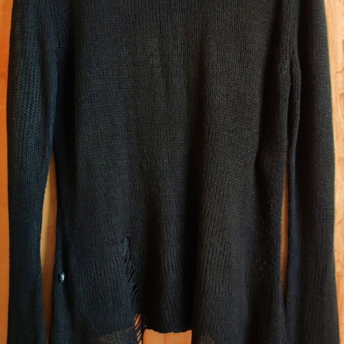 Hot Topic Gothic Distressed Black Lightweight Knit Sweater used, size L