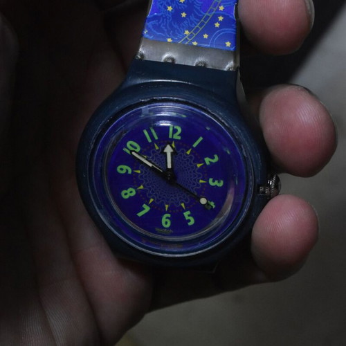 Swatch Scuba 200 Rowing SDN104 vintage navy blue watch used 1994