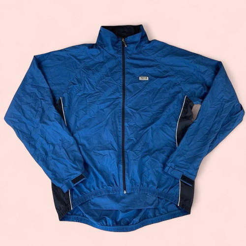 Vintage AGU Reflective Windbreaker Cycling Jacket Full Zip XXL Blue like new