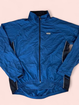 Vintage AGU Reflective Windbreaker Cycling Jacket Full Zip XXL Blue like new
