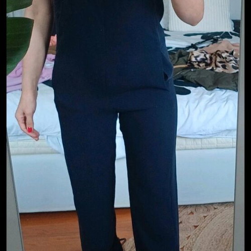 Zara backless jumpsuit dark blue like new