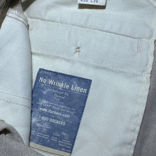 Dockers Khakis linen pants used, beige pleated, W36 L30