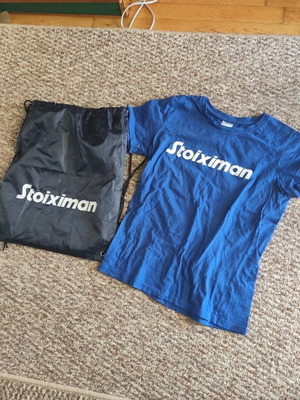 Stoiximan tshirt with backpack like new