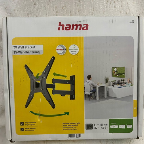 Hama Fullmotion TV wall mount new for 32"-65" TVs