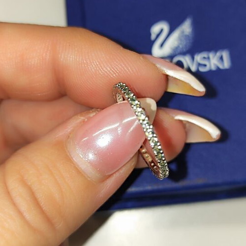 Swarovski ring new 925 silver plated with bright zircons