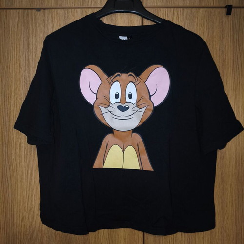 Tom & Jerry Oversized T-shirt M Black with Jerry Print like new