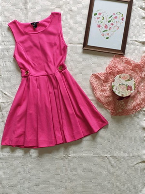 slim fit dress slacks Chanel Boutique Vintage Designer Wool Dress with Golden Clover Buttons
