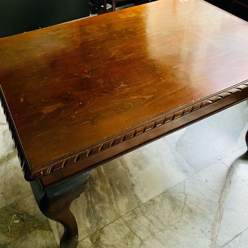 Wooden antique carved dining table with lion legs used