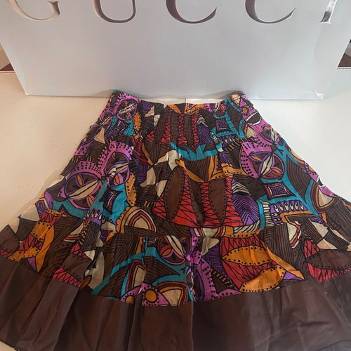 Carabatti Y2K skirt with multicolored geometric pattern, size S, new