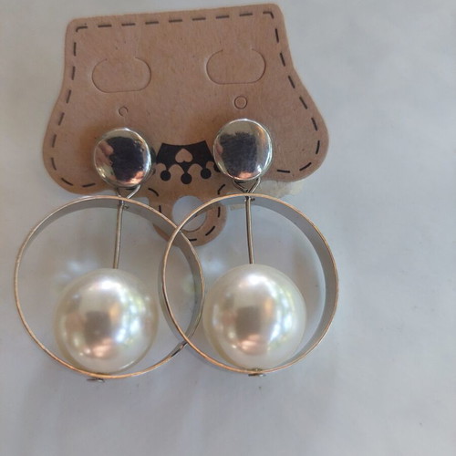 Silver earrings with pearls new, hypoallergenic