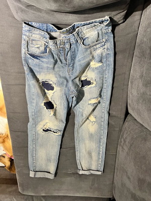 Jeans with rips size XL like new blue