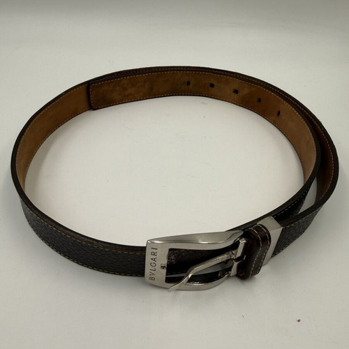 Bvlgari leather belt small size used, dark brown, 95 cm
