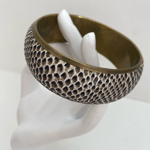 Snakeprint bracelet bronze gold coloured metal like new