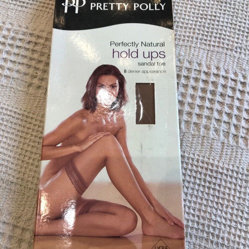 Pretty Polly lace stay up beige socks new