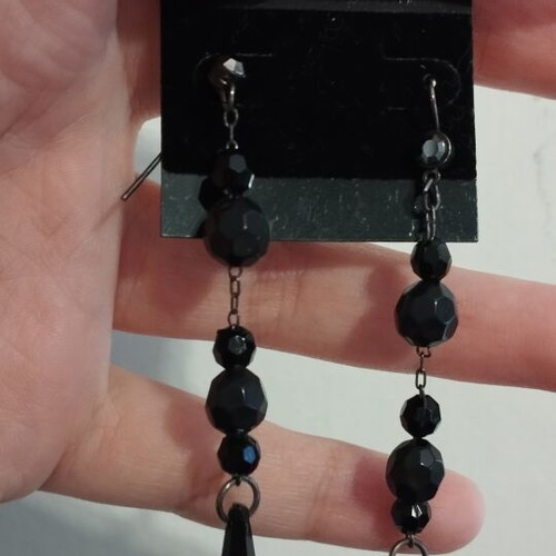 Bijou Brigitte black gothic dangling earrings new