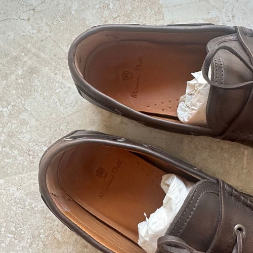 Massimo Dutti leather moccasins men's size 41, like new, dark brown