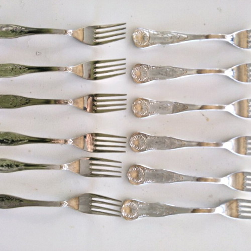 Vintage silverplated cutlery set 50 pieces Kings Pattern