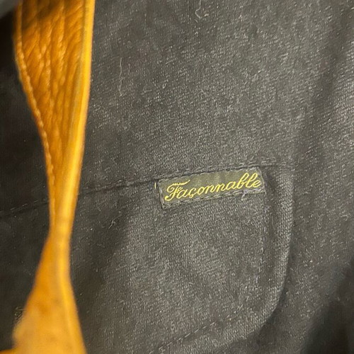 Façonnable Driving Jacket like new, wool with leather details, blue, size M