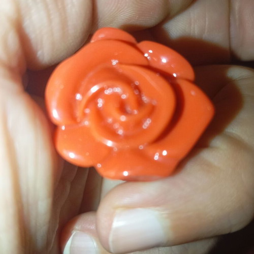 Ring red rose like new, plastic