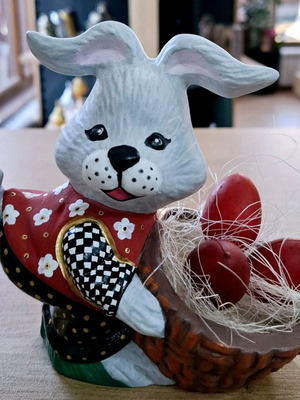 Hand-painted Easter Bunny figurine made to order