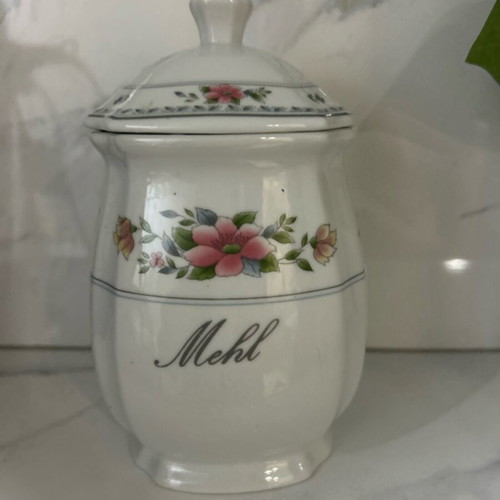 Porcelain jar like new, German with floral design